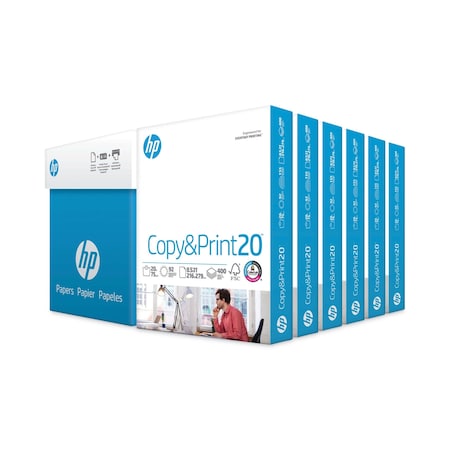 Hp CopyandPrint20 Paper, 92 Bright, 20 lb Bond Weight, 8.5 x 11, White, PK2400, 2400PK 200010